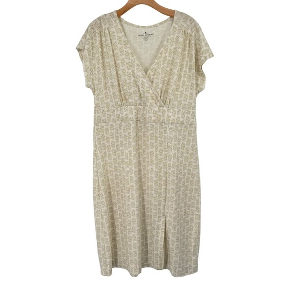 Royal Robbins Essential Tencel Dash Dress Midi Size XL Cream Allover Print UPF 5 - Picture 1 of 11